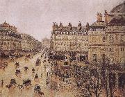 Camille Pissarro rain in the French Theater Square oil painting reproduction